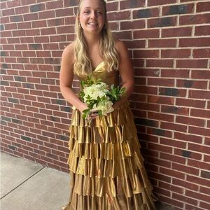 Sherri Hill Gold Prom Dress